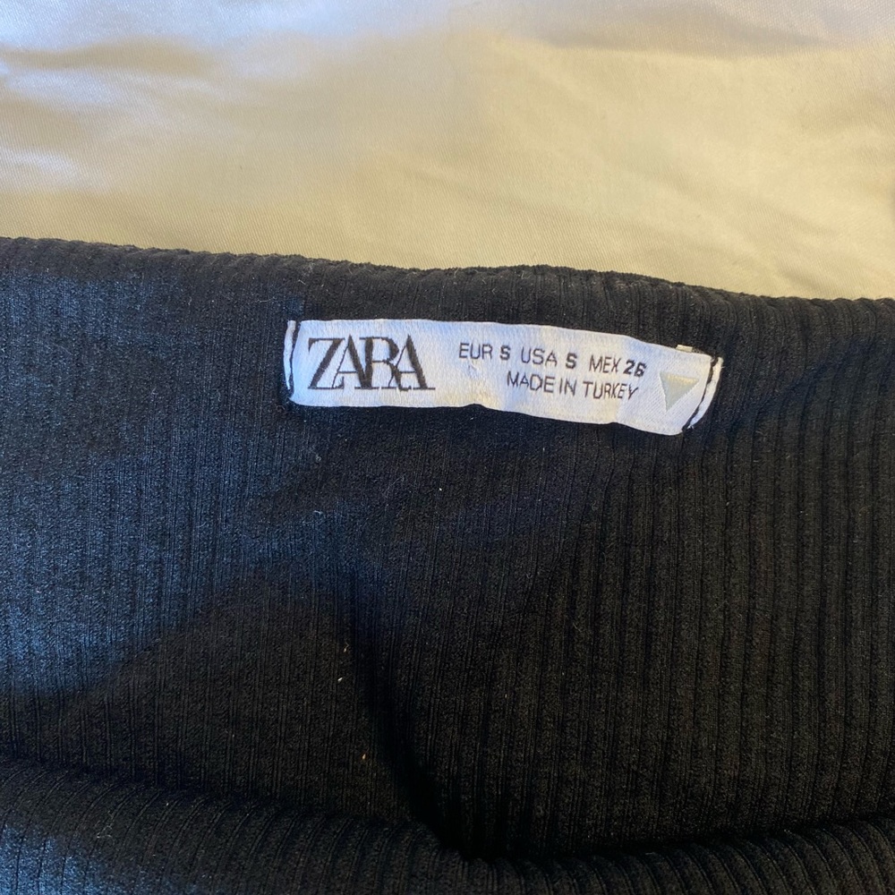 Zara Black Ribbed Bodysuit